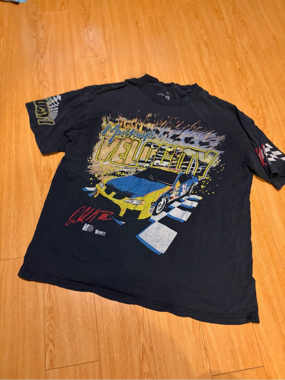 Men's Navy Graphic 'Velocity' Racing T-Shirt